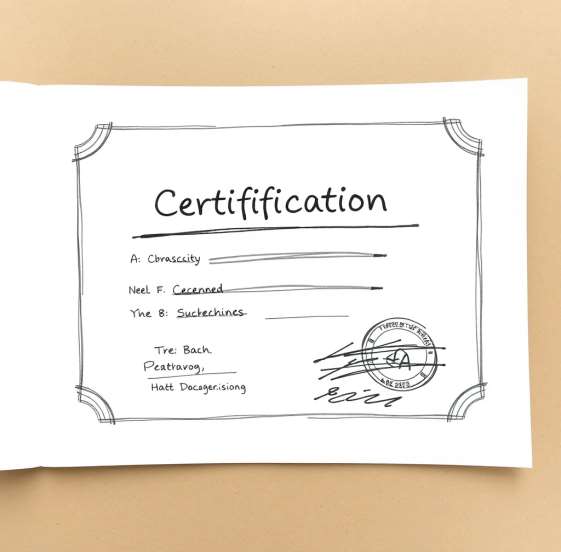 Certification document illustration from the supplied presentation